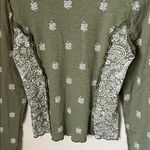 Pilcro  Olive green paisley long sleeve turtleneck top Photo 5