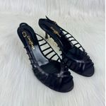 Cole Haan Women's Multi Strap Kitten Low Heel Slingback Sandals D14038 Black 10B Photo 9