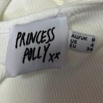 Princess Polly White Ribbed Knit Short Sleeve Crew Neck T Shirt Tee Crop Top 4 Photo 2