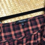 Madewell  plaid ruffled square neck blouse‎ Photo 2