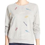 Madewell Throwback Embroidered Cities Sweatshirt Cropped Gray Crewneck Pullover Photo 0