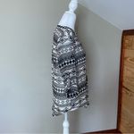 About A Girl  Juniors Black & White Chiffon Aztec Print Henley Top Small Photo 2