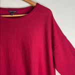 Eileen Fisher Сherry Red Drop 3/4 Sleeve Boat Neck Sweater Merino Wool Alpaca S Photo 2