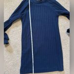 Lush Clothing Anthropologie Lush cozy navy blue ribbed mini sweater shift dress, size XS Photo 5