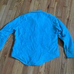 Riders By Lee button front pocket roll up sleeve shirt outdoor hiking work western aqua ocean fresh material coastal colorful Photo 3