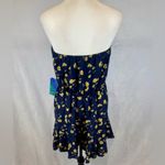 Justify  navy and yellow ditsy floral strapless romper size large NWT Photo 2