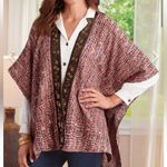 Soft Surroundings  Korra Tweed Beaded Detail Wrap Size OS NEW $100 Photo 0