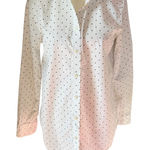 Banana Republic white with black polka dot long sleeve button down shirt small Photo 0