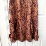 Sundance Silk Elysian Garden Orange Tan Wildflower Floral Print Ruffle Dress 10 Photo 5