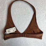 Aerie  Brown Ribbed Triangle Halter Bikini Top Swim Suit Top NWT Women’s Sz XS Photo 1