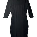 H&M  Dress Womens Large Black‎ 3/4 Sleeve Fitted Knit Sweater Bodycon Stretch Photo 0