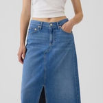Gap  UltraSoft Denim Maxi Skirt in Light Blue Indigo Photo 0
