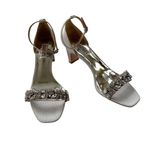 Badgley Mischka Jackie Jeweled Silver Glitter Sandal Wedding Formal Size 8 NWT Photo 1