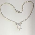 Elegant Vintage Silver Tone CZ Rhinestone Classic Formal Necklace Photo 1