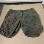 Sanctuary Santuary Olive Green Linen Floral Khaki Shorts 26 Fairycore Print Tomato Girl Photo 2