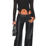 MIAOU Atlas Low Rise Pant in Black XSmall New Womens Faux Leather Vegan Trousers Size XS Photo 4