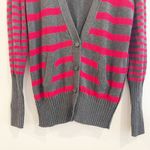 American Eagle  Vintage Cardigan Striped Y2K XL Red Gray Academia Prep Boyfriend Photo 3