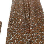 NEW Retrofete Vinci Maxi Dress Nude and Silver Size Medium Tan Photo 7