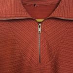 BURNT ORANGE TOP WITH DRAW STRING ON BOTTOM HEM LONG SLEEVES TEXTURED MATERIAL Size undefined Photo 3