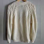 VINTAGE 80’s cream chunky knit deep V Photo 6