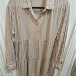 Lovestitch Bohemian Tunic Top Women's Small Checkered Tiered Long Sleeve Casual Photo 0