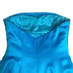 Bill Levkoff ске Sateen Strapless Formal Cocktail Mini Dress ске Aegean Blue ске 6 Photo 10