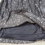 Aidan Mattox Silver Sequin Spaghetti Strap Blouson Sleeveless Dress size 8 Photo 5