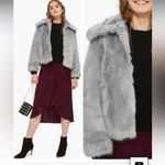 Nordstrom Topshop Claire faux fur jacket gray Photo 1