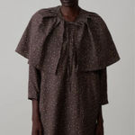 NWT Caron Callahan Leon Brown Polka Dot Silk Cotton Dress Size S Photo 0