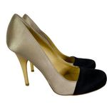 Stella McCartney Two Colors Satin Pumps Golden Metallic Photo 0