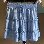 Flouncy baby blue skirt with white ditsy floral pattern Size M Photo 0