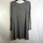 Potters Pot Black Gray Striped Long Sleeve Elbow Patch Tshirt Dress Size Large Photo 1