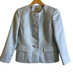 Le Suit ✨ Vintage Y2K Icy Blue Jacquard Blazer | Elegant Formal Career Jacket Photo 1