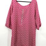 Live 4 Truth  Red White Chevron Knee Length Zipper Dress Plus 1XL Photo 1
