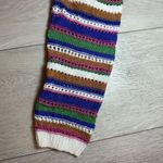 NWT knit striped crocheted‎ Colorful fall cropped sweater cardigan size medium Photo 3