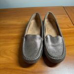 Vionic  Debbie Metallic Pewter Leather Slip On Flat Moccasin Casual Comfort Shoe Photo 1