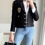 ZARA Textured Patch Pocket Cropped Blazer Jacket XS Photo 3