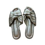 J.Crew  Old Money Twisted Knot Metallic Leather Sandals Slides Gold 9 Vacation Photo 1