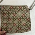 kim rogers Brown and Red Crossbody Bag with Geometric Pattern Photo 3