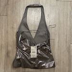 ZARA  silver metallic Halter Top NWT Photo 2