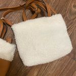 Nanette Lepore Set Lot Of 2 Purse Purses Tan Brown Faux Leather & White Fur Photo 2