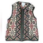 Vintage 90’s Susan‎ Bristol Green Red Zip Up Sweater Vest Size Petite Medium Photo 0