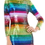 Mac Duggal Rainbow Sequin Striped Cocktail Dress NWT Size 6 Photo 6