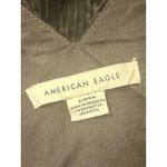 American Eagle Black Corduroy A-Line V-Neck Belted Mini Dress Size Small EUC!! Photo 3