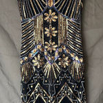 None Unbranded Gold and Black Beaded Flapper Dress Size Large Photo 0