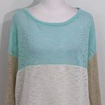 Vanilla Bay  Striped Top Size Medium Green Colorblock Top Photo 2