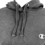 Champion Womens Black Cropped Distressed Long Sleeve Hooded Sweatshirt Sweater L Photo 4