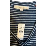 Loft Women's T-Shirt Dress Midi Striped Cap Sleeve V-Neck Belted Waist Small NWT Photo 5