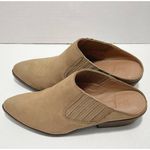 Frye Rowen Gore Suede Leather Mule Slip Stacked Heel On 6.5 Beige Photo 6