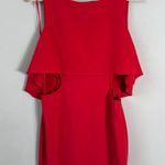 Badgley Mischka Badgley Mishcka Belle Cut Out Formal Maxi Dress Womens 6 Red Slit Cocktail Party Photo 4
